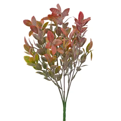 LD101-02 Műnövény bokor, 7 ágú, 35cm magas - Narancssárgás zöld