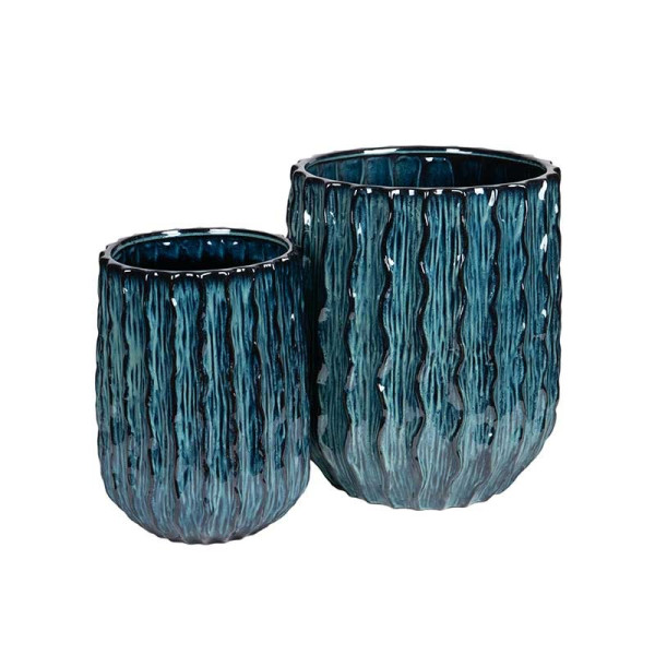 Julep kerámia kaspó szett sötétkék 33,5x46,3-46x54cm S2
